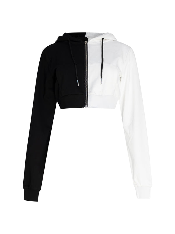Two Tone Crop Hoodie