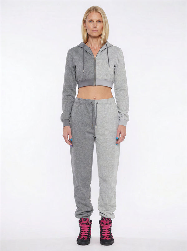 Two Tone Crop Hoodie