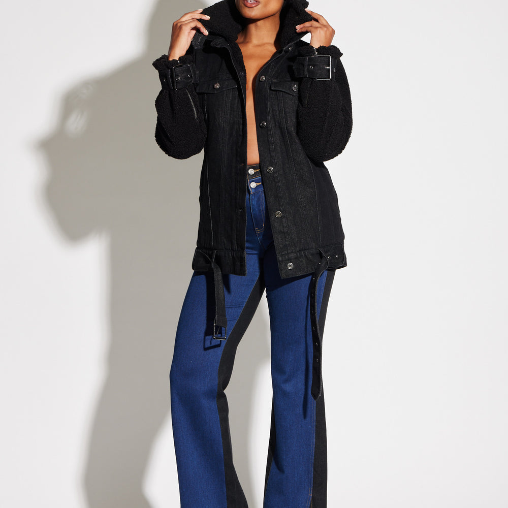 
                  
                    Teddy Denim Moto Jacket
                  
                