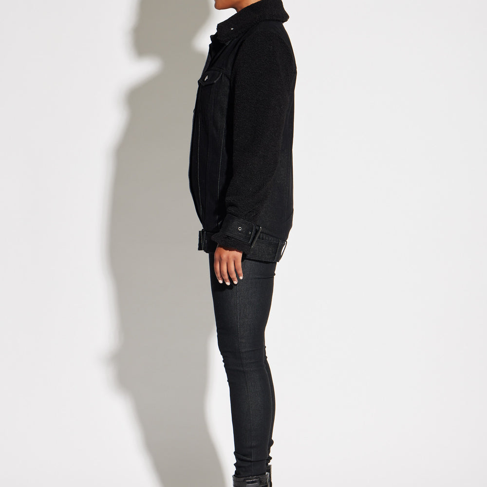 
                  
                    Teddy Denim Moto Jacket
                  
                