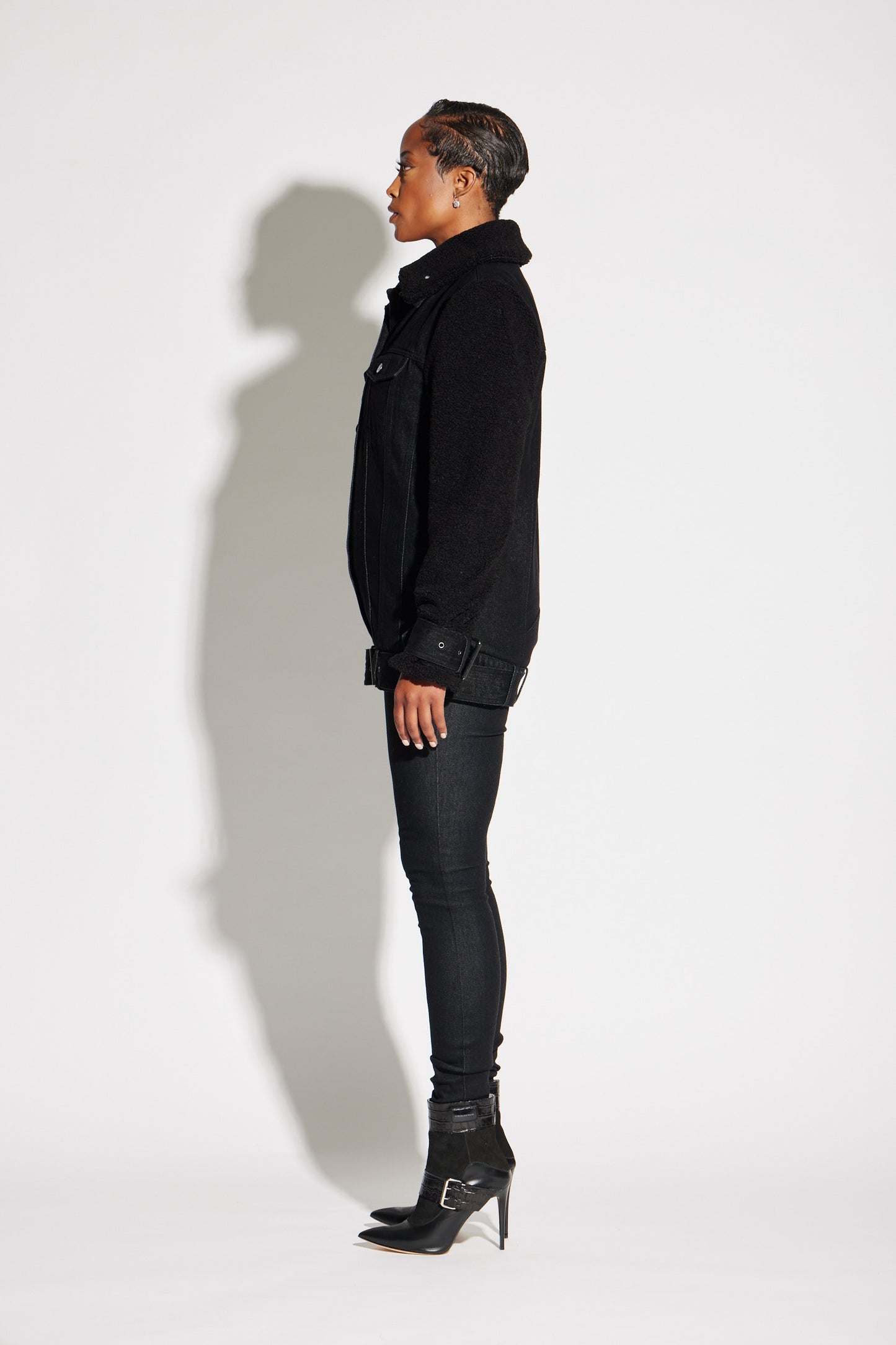 Teddy Denim Moto Jacket