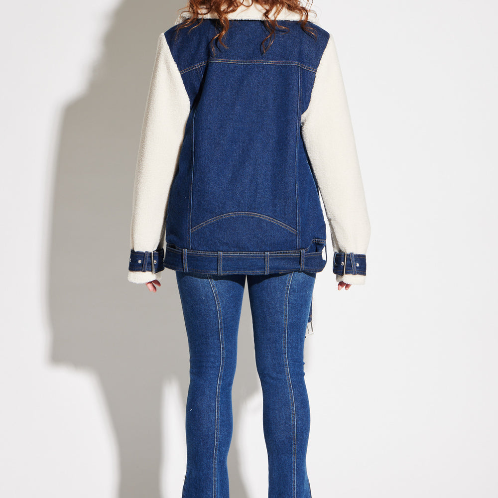 
                  
                    Teddy Denim Moto Jacket
                  
                