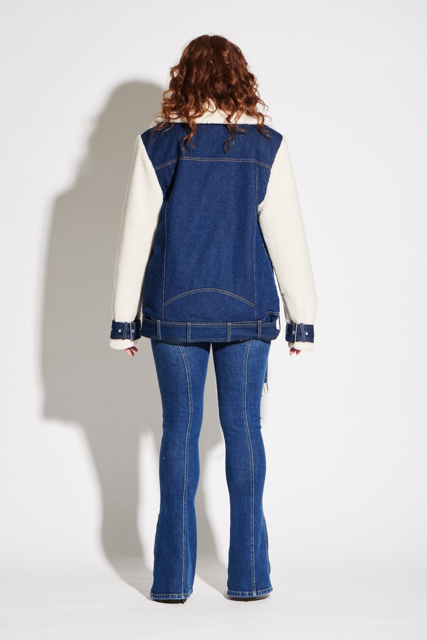 Teddy Denim Moto Jacket