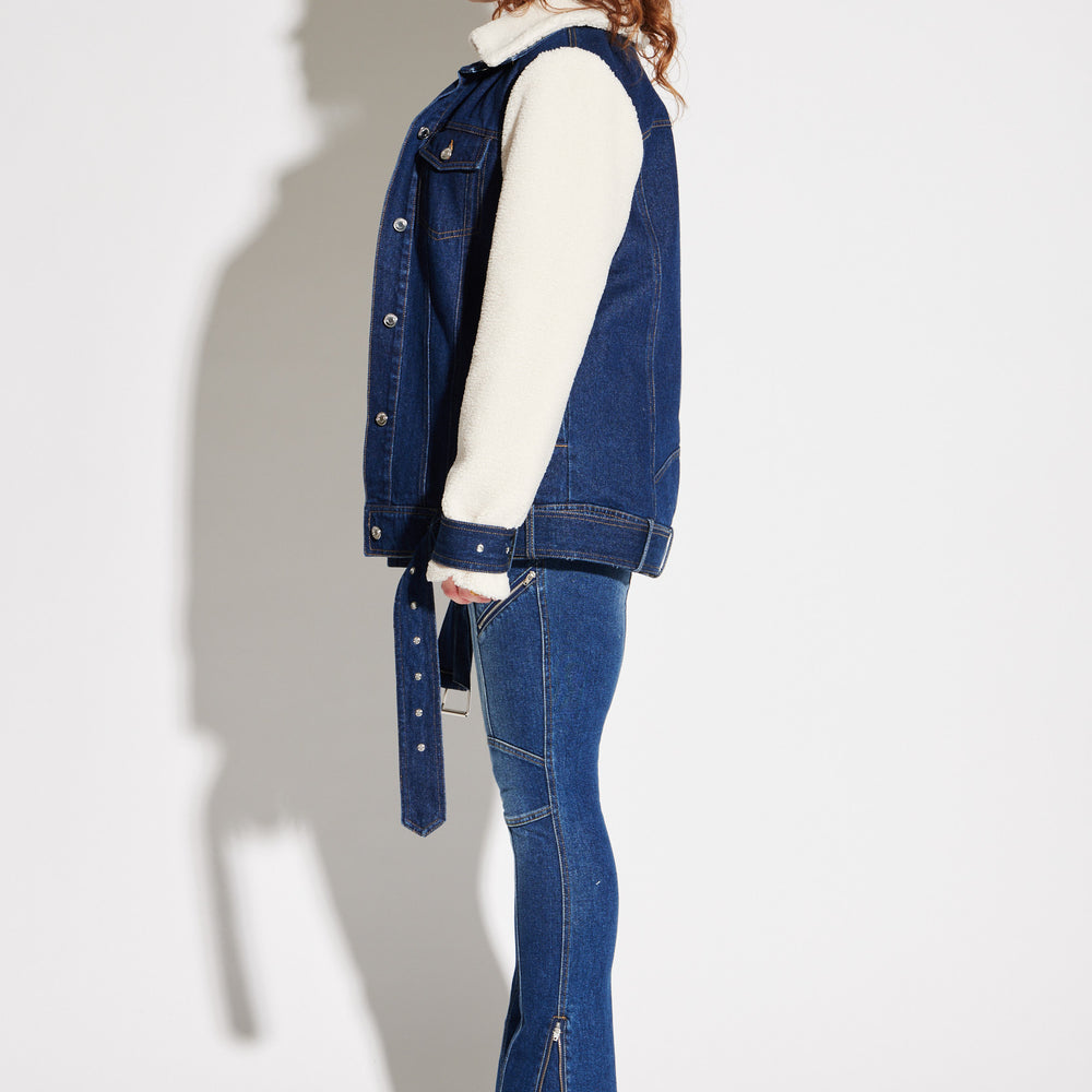 
                  
                    Teddy Denim Moto Jacket
                  
                