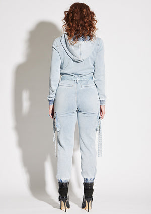 Terry Denim Jumpsuit