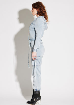 Terry Denim Jumpsuit
