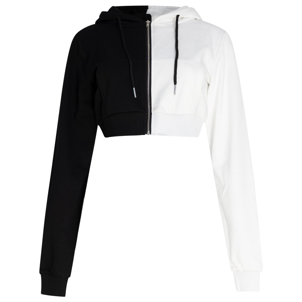 Two Tone Crop Hoodie