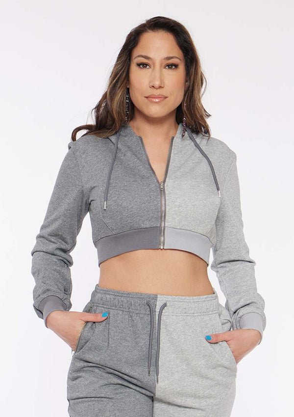 Two Tone Crop Hoodie
