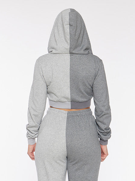 Two Tone Crop Hoodie