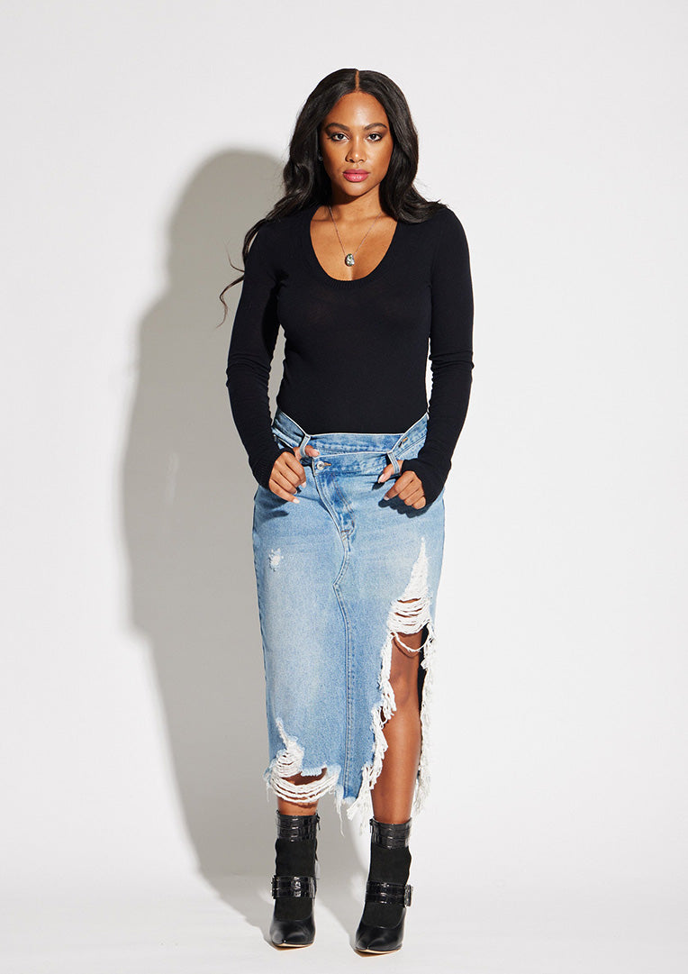 U Neck Bodysuit Long Sleeve