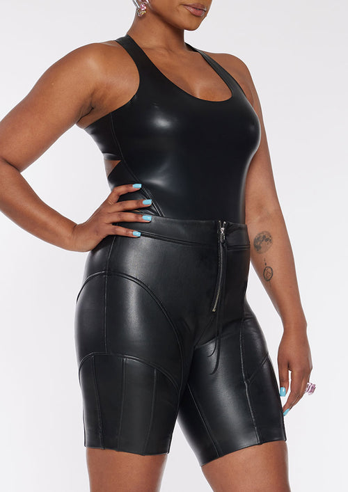 Vegan Leather Long Short