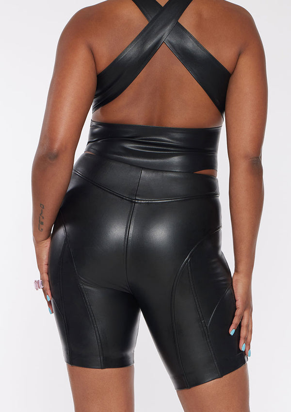 Vegan Leather Long Short