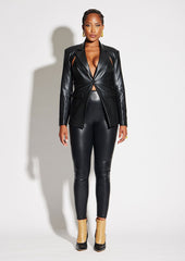Vegan Leather Cut Out Blazer