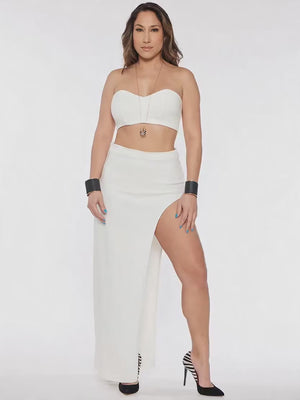 Strapless Denim Crop Top