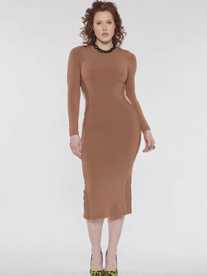 Maxi Long Sleeve Side Action Dress