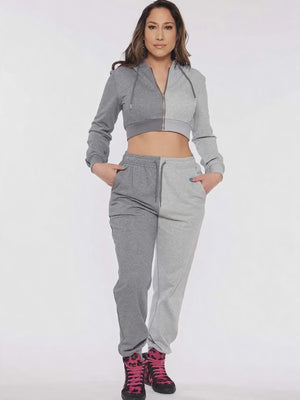 Two Tone Crop Hoodie