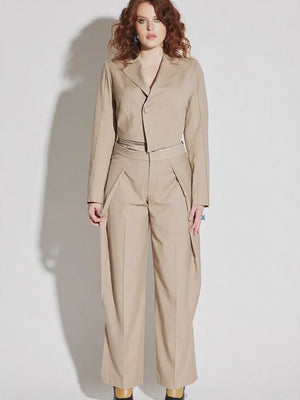 Satin Waistband Pinstripe Pant